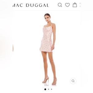 Mac Duggal Floral Pink Mini Dress